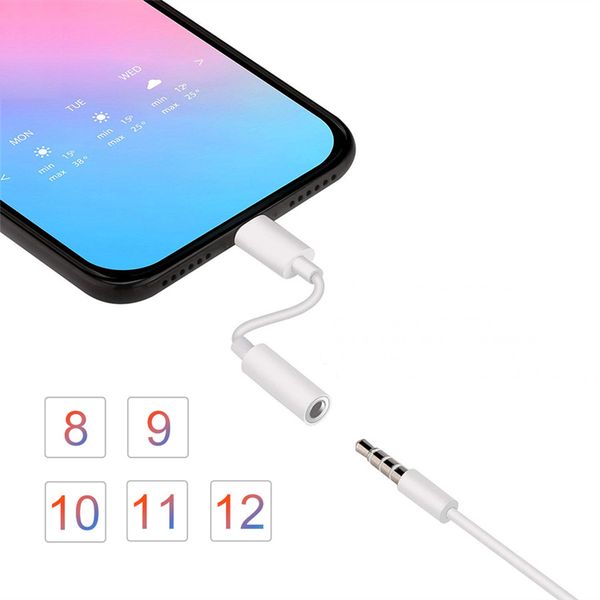 

Io 12 13 headphone adapter for iphone 11 11pro aux adapter for lighting female to 3 5mm male adapter headphone dhl