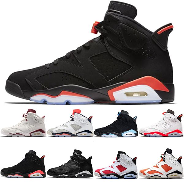 

6 6s men basketball shoes bred infrared unc black cat gatorade white tinker carmine maroon oreo mens trainer sport sneaker size 41-47