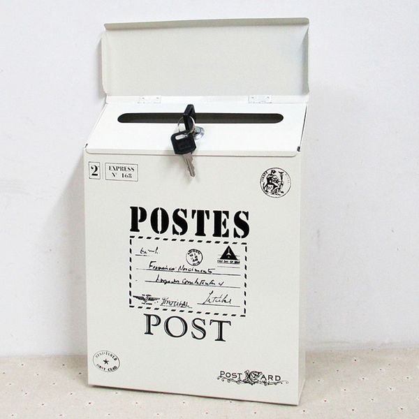 

iron wall mount красочного home decor vintage yard газета украшение с замком краски почтового mailbox прочного letter box