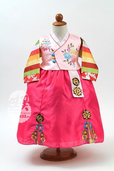 

2019 вновь girlspremium корейского tradtional девушка ханбок платье дети birthday party корейского dolbok 85см день рождения подарки