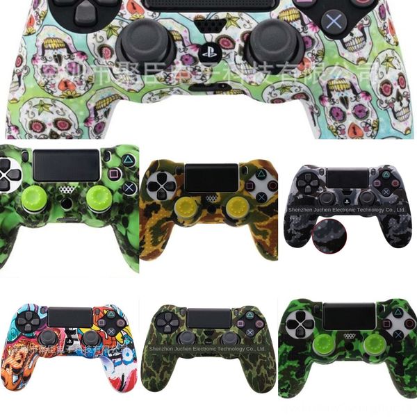

hhpdr ivyueen soft silicone thicker half skin controller cover + 2 x grips stick thumb for playstation dualshock 4 ps4 pro slim case