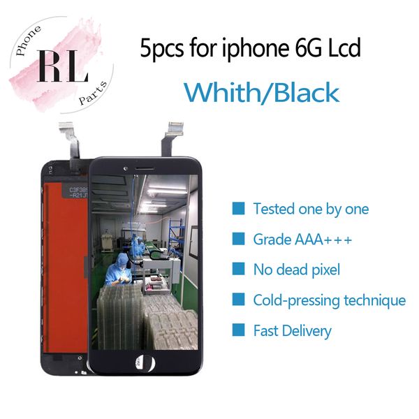 

5pcs dhl lcd display for iphone 6 6g 4.7 inch touch screen lcd digitizer screen assembly replacement