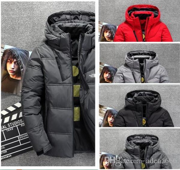 

new the north winter designer clothing men down jackets parkas goose duck down coats thicken keep warm outdoor outerwear hoodies face jacket, Black