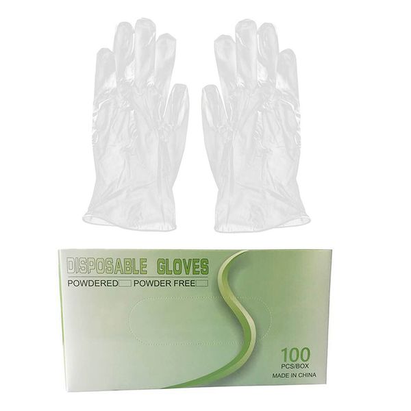 

100pcs transparent disposable pvc gloves examination gloves new hot