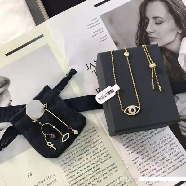 

yellow gold plated full coorful czmoon star eye earrings necklace for girls women for party wedding lovely jewelry gift for friend, Golden;silver