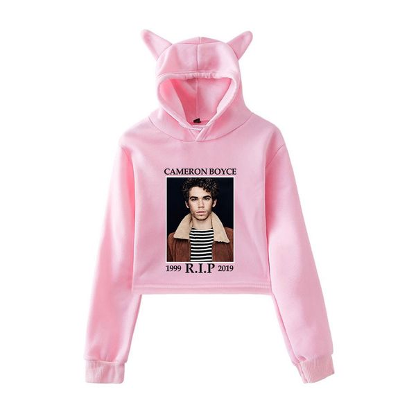 

women's hoodies & sweatshirts cute crop with long sleeve 2xs - 2xl 5 colors boyce print cat ear for women, Black