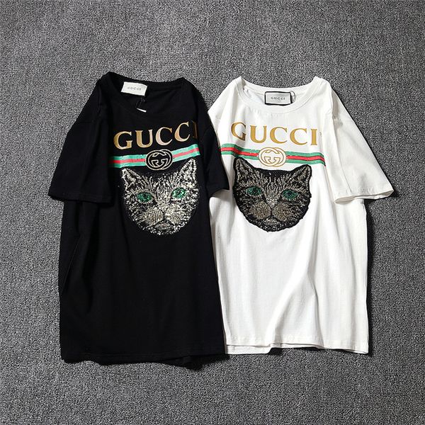 

summer short sleeve t-shirt embroidered round neck casual men's and women's t-shirt short sleeve 31, White