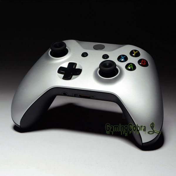 

silver replacement faceplate cover, soft touch grip front housing shell for xbox one s & for xbox one x controller - sxofx04
