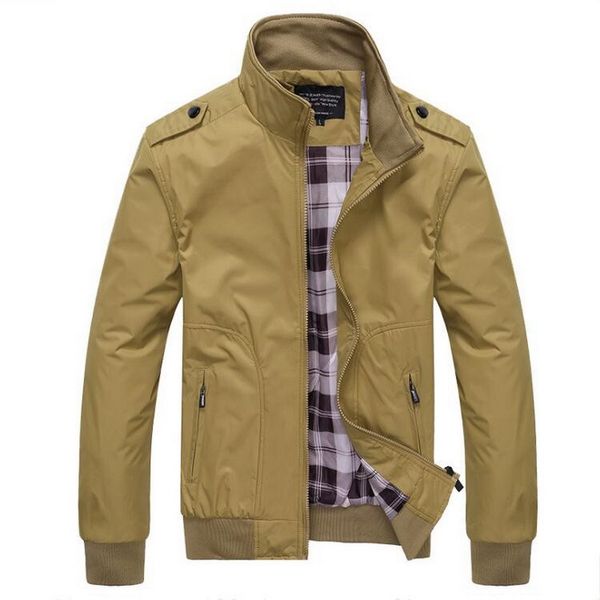 

brand autumn spring jacket men fashion casual jacket solid color sportswear stand collar zipper slim men bomber, Black;brown