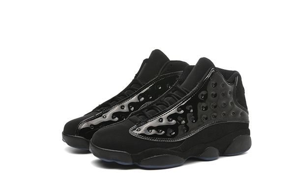 

2019 new arrive 13s black mirror face full black leather outdoor shoes men sneakers size 40-47