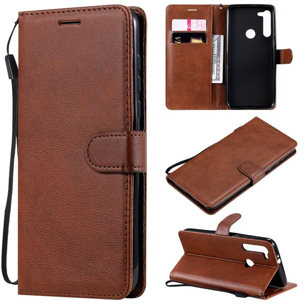 

for motorola moto g8/g8 power/g8 play/g8 plus/one macro case flip cover wallet stand pure color pu leather phone bags