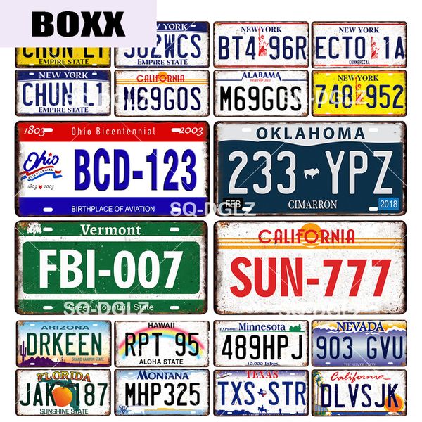 

number license plate fbi plaque metal vintage warning car number metal sign bar decor metalen borden