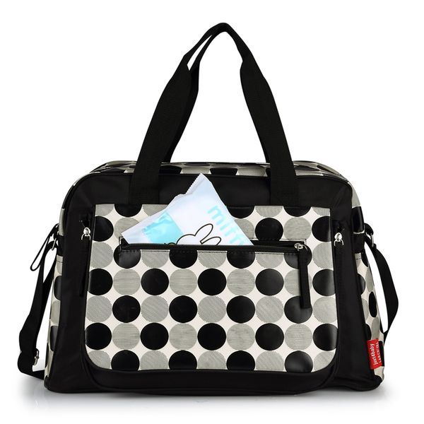 

diaper bags black dot pattern mommy handbag waterproof large capacity maternity nursing bag baby care nappy bags stroller bags c19032701