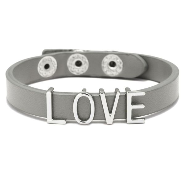 

2019 new fashion leather women's bracelet korean version of the simple love letters adjustable snap bracelet women, Black