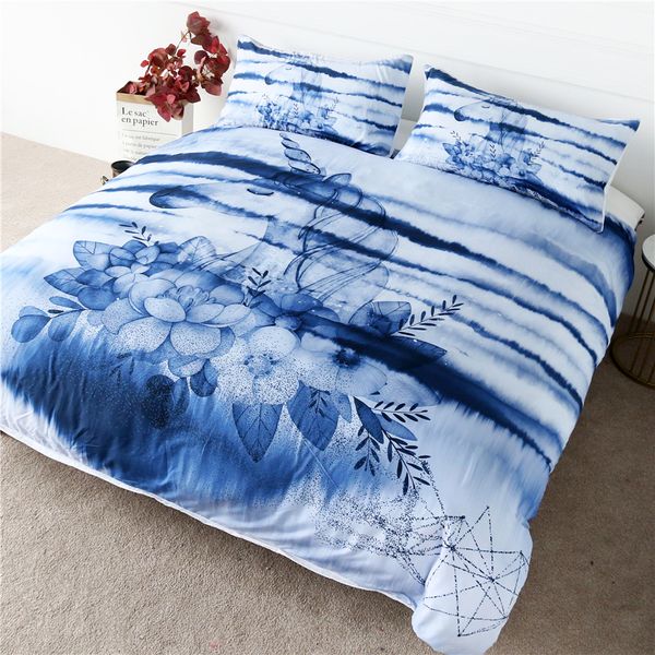 

hm life bedding set unicorn flower cartoon style duvet cover for kids watercolor 3-piece bedclothes elegant home textiles