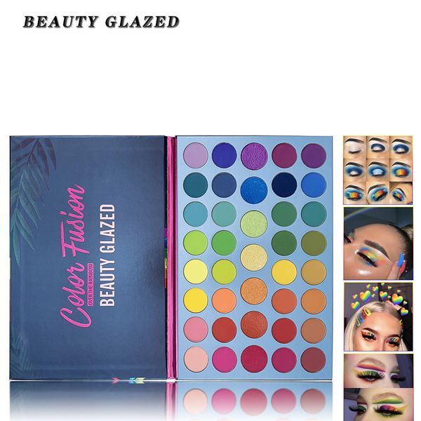 

beauty glazed 39 color eyeshadow pearlescent matte smoky eye shadows fluorescent rainbow disk highlight eye primer makeup plate