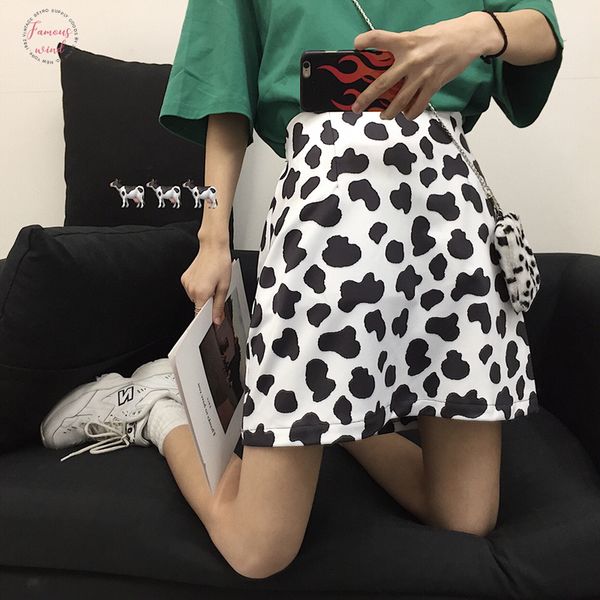 

half skirt women cow printed tightly jupe plai clothes casual para crayon dropshipping vintage skirt club tutu print, Black