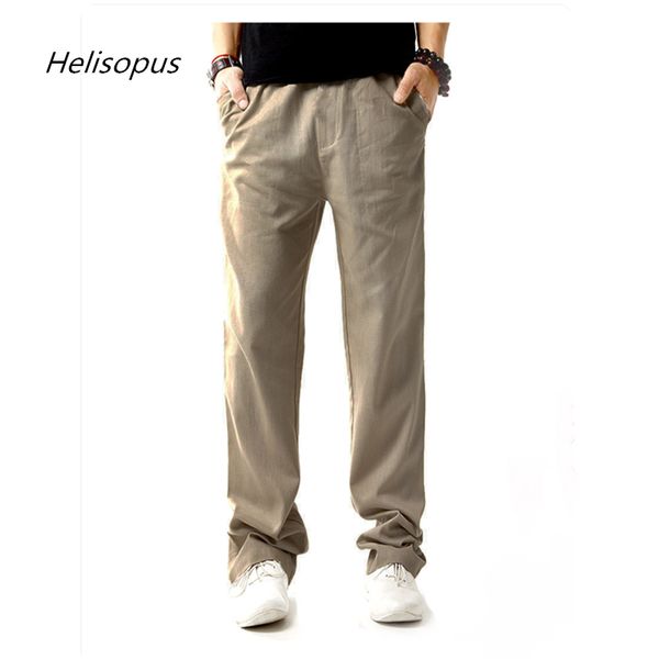 

helisopus мужчин осень повседневные брюки прямые брюки твердая дышащие брюки хлопок белье азиатский размер 5xl, Black