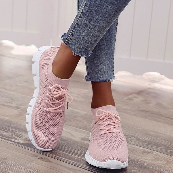 

hollow out breathable sneakers women flying weaving socks shoes comfortable lightweight casual student lace up zapatos gyf