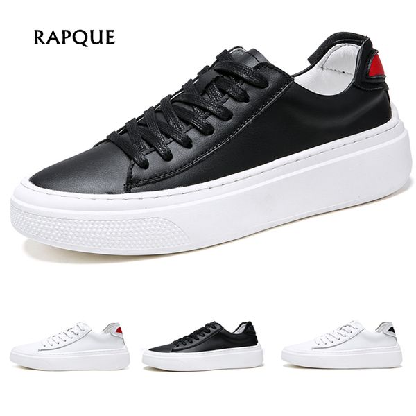 

fashion white platform sneakers men pantshoes black leather shoes men casual mans footwear low board shoes male breathable