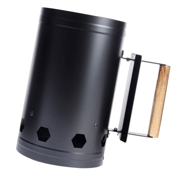 

bbq barbecue chimney starter charcoal grill steel rapid quick fire lighter