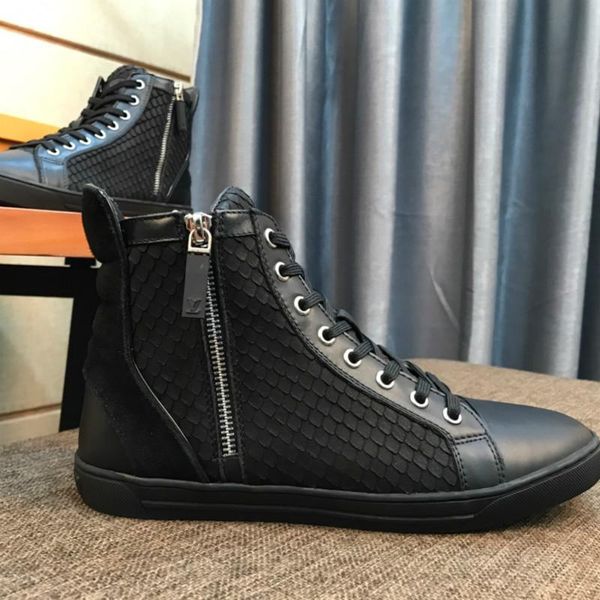 

with box) new men's casual shoes high-end business shoes leather uppers sheepskin linry factory direct ing, Red;white