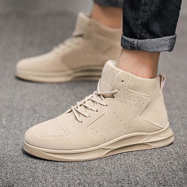 

monerffi 2019 ankle boots men short plush comfortable flat boots men leather winter autumn hiking ankle chaussure homme, Black