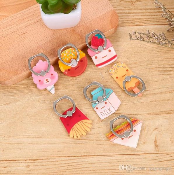 

universal 360 degree food doughnuts hamburger finger ring holder phone stand for samsung huawei mobile phones