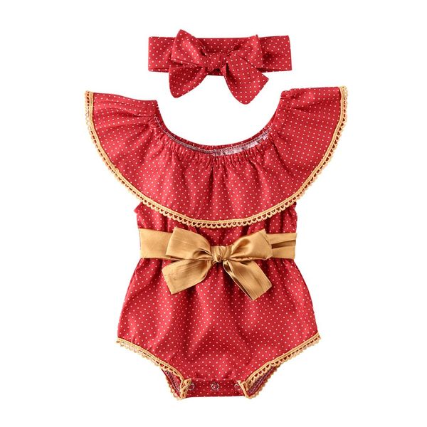 

christmas toddler kid baby girl bodysuits polka dot print ruffles jumpsuits xmas festival flared party santa swing clothes, Blue