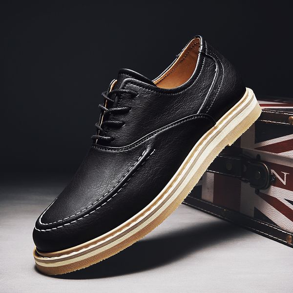 

men leather shoes suede luxury social fashion man shoes lacing handmade sewing new autumn youth man split leather s5, Black