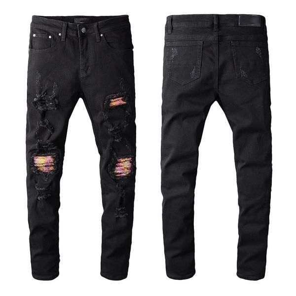 

fashion new mens stylist jeans men women motorcycle biker ripped jeans slim fit mens skinny jeans denim pants size 28-40, Blue