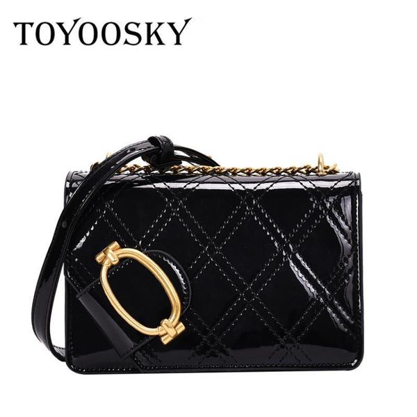 

toyoosky bag for women fashion patent leather women's designer handbag chain shoulder messenger bag