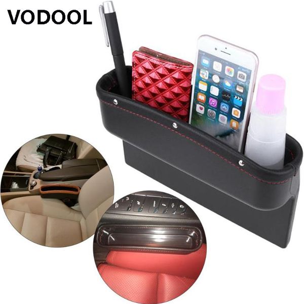 

vodool universal leather leak-proof car storage box car seat side gap pocket holder organizer convenient search gap filling