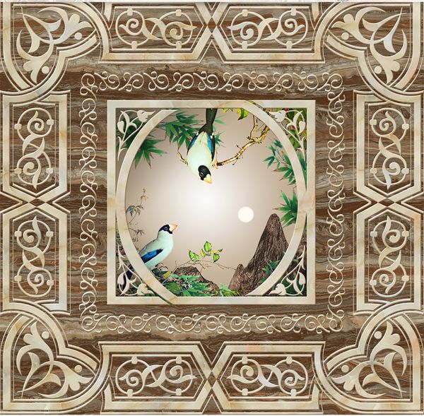 Carta da parati moderna Immagini per pareti 3D per soggiorno soffitto Murale Uccello cinese modello soffitto sfondo personalizzato Photo Wall Paper 3D