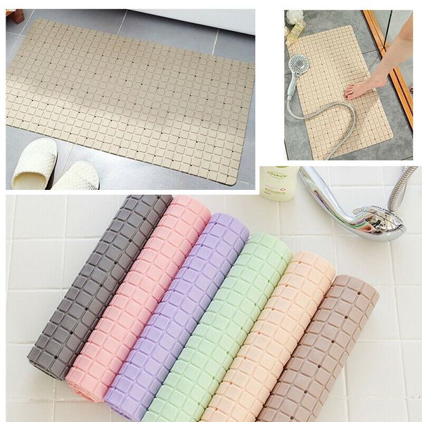 SafeStep PVC Anti-Skid Shower Mat - Non-Slip Bathroom Rug for Secure Bathing - Suction Cups, Drain Holes, & Mildew-Resistant Material - Perfect for All Types of Showers and Tubs