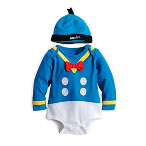 

baby boy clothes infant romper new born toddler baby clothes cartoon costumes clothing jumpsuits+ hat toddler overall, White