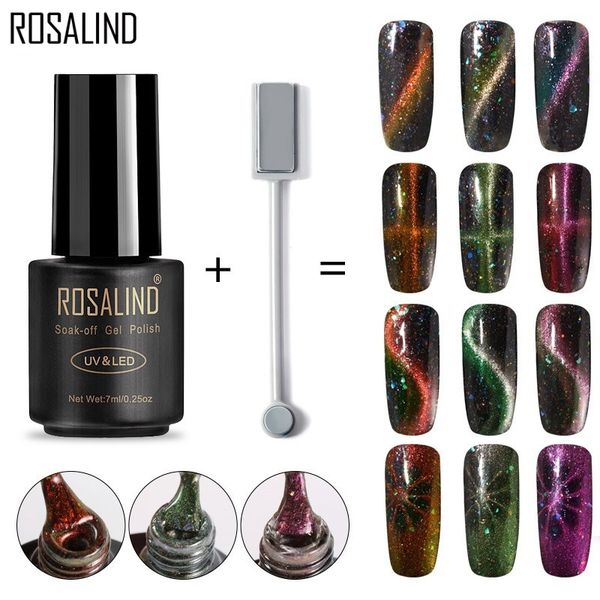 

rosalind gel nail polish 7ml starry 3d cat eye gel lacquer soak off uv semi permanent varnish nails designed manicure