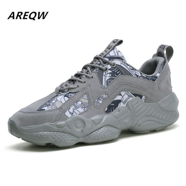 

2019 men's casual shoes wild trend solid color flat bottom non-slip wear sports shoes spring and autumn thick men's, Black