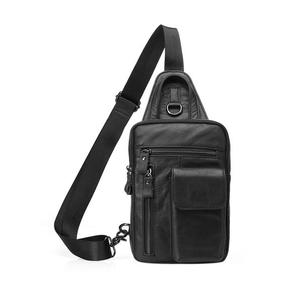 

mva men's messenger genuine leather black shoulder bag