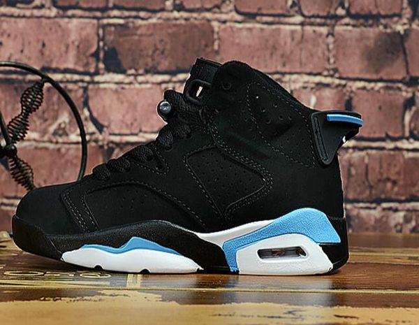 

детская обувь 6s золотой белый черный розовый синий красный открытый дышащая обувь кроссовки для мальчика девушки малышей младенца с коробко, Black