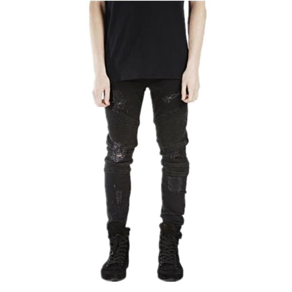 

men spring autumn clothing good quality pant new design denim skinny jeans distressed cotton fashion pants, Blue