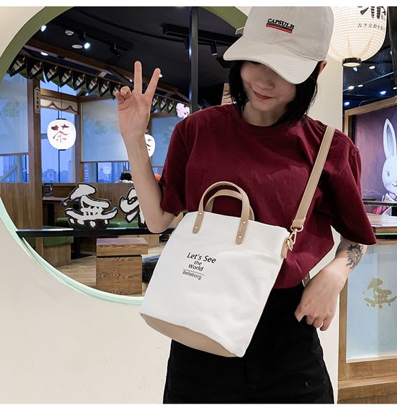 

korean fashionable candy-coloured alphabet canvas bags ins leisure single shoulder slanting baosen series card wallet