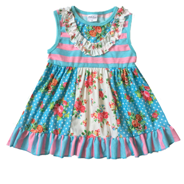 

2020 new summer child dress baby girl kid colthes lovely floral print princess party dress girls summer sleeveless 2-7t, Red;yellow