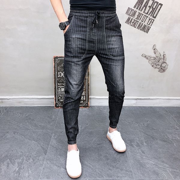 

MarchWind Brand Designer Jeans Male Stripe Pants Casual Harem Pant Stripe Slim Fit Men Joggers Streetwear Pantalones Hombre Pants