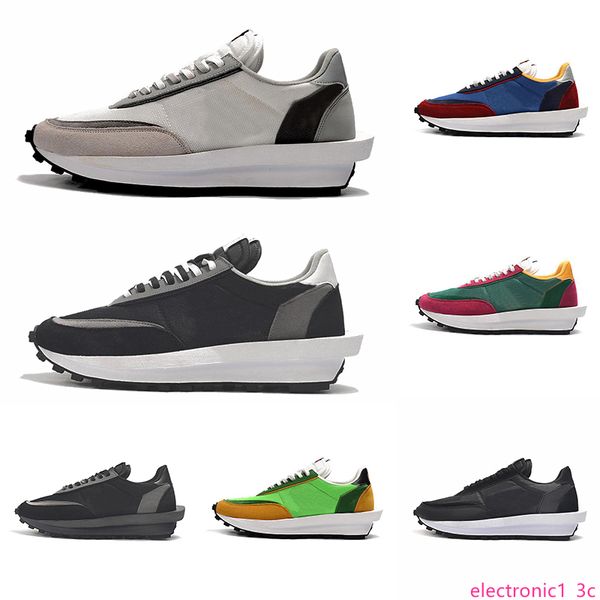 

original sacai ldv 7 waffle daybreak casual shoes luxury streetwear trainers mens women designer breathe tripe s sports shoes size 36-45, Black;green