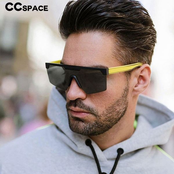 

45989 personality oversized one lens square men women sunglasses outdoor shade driving sun glasses uv400, White;black