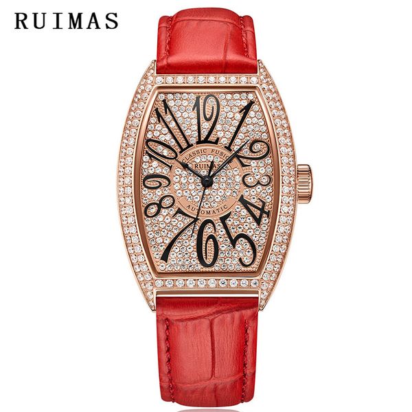

fashion rhinestone women watch 2018 mechanical watches classic ladies wrist watches ruimas female clock, Slivery;brown