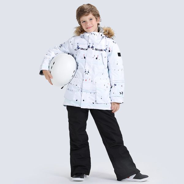 

gsou snow kids boys ski suit warm snowboard jacket pants winter waterproof breathable wind resistant outdoor snowboard suit