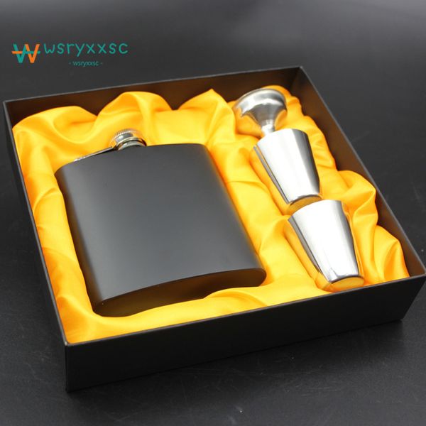 

6oz stainless steel hip flask set with russian wine mug alcohol funnel wisky bottle alcohol hip flasks man gift box z0612