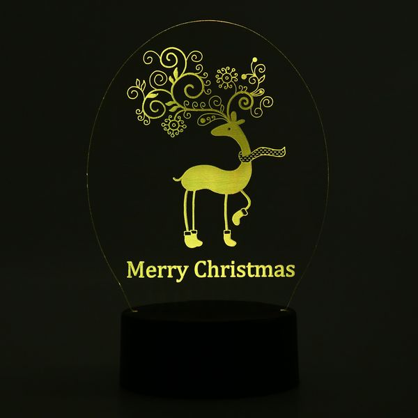 

new xmas elk flower 3d usb led lamp deer merry christmas decor romantic home gift bulb gradient color fairy light desk table rgb